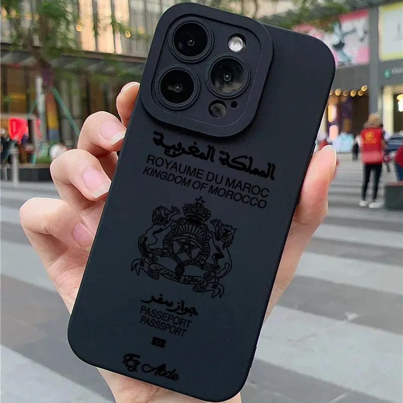 Luxury Morocco Passport Pupil Full Screen Case For iPhone 16 15 14 13 12 11 X XR Xs SE2 SE 8 7 Plus Pro Max Mini Silicone Cover