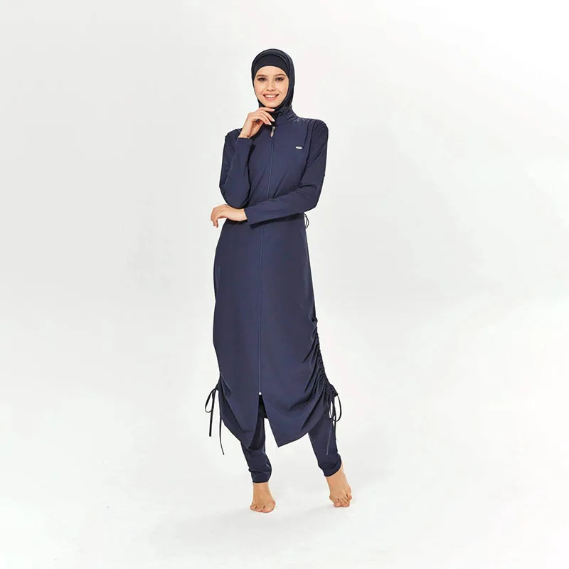 3PCS Muslim Modest Burkini Femmes Swimwear Swimsuit For Women Abayas Hijab Islamic Long Sleeve Full Cover Ups Swimming Suit Swim image 3
