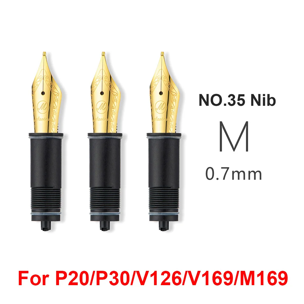 3Pcs Asvine Fountain Pen Replaced Nibs, EF/F/M Gold/Silver Nib for Asvine P20/P30/V126/V169/M169 NOT Fit for P36/V200