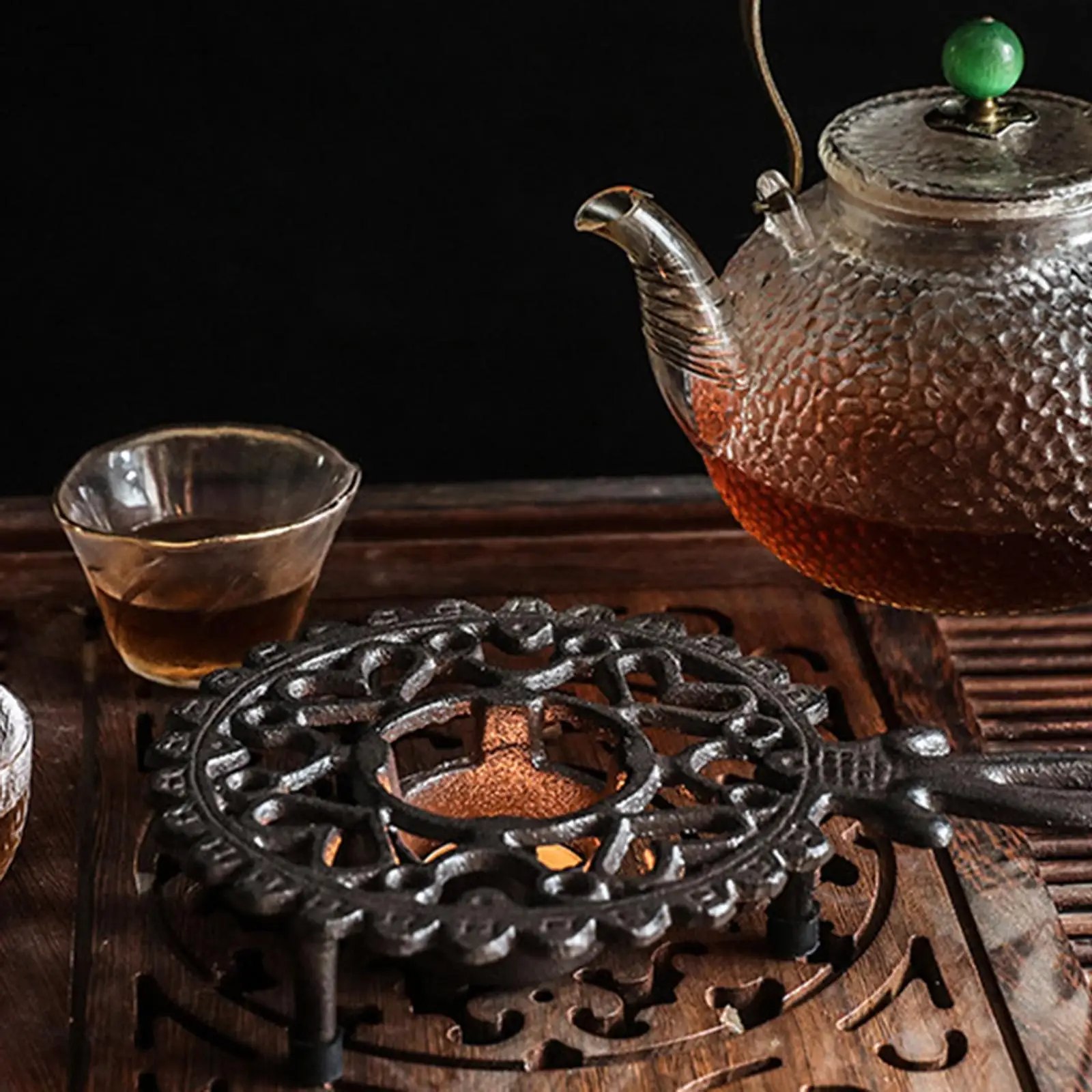 Teapot Dish Stable Holder Tealight Stand Retro Style for Courtyard Hotel