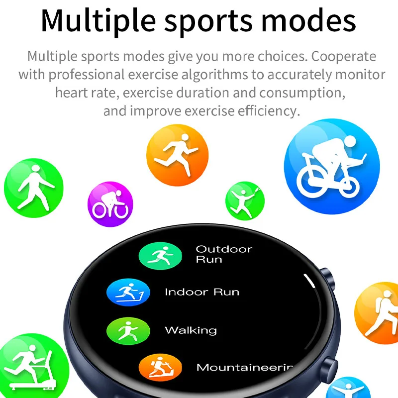 Men's Smart one Click Connection Bluetooth Watch with Multiple sports Modes, Heart rate Health Monitoring Voice assistant Watch