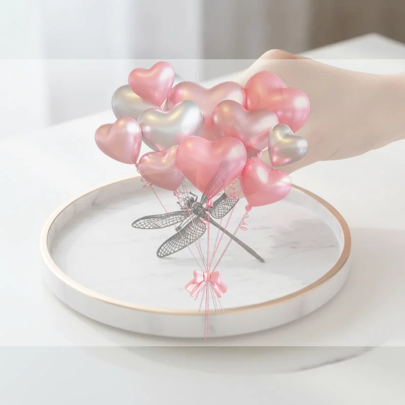 Metal Cicada Figurine Hollow Wing Metal Craft Ornament Mini Desktop Statue Fairy Garden Home Decor Art Collectible Party Gifts