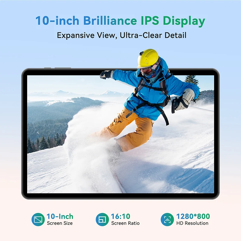 SVITOO 10.1 inch Tablet Android 15 T606 8-core 12GB(4GB+8GB)RAM/128GB ROM 1280×800iPS WIFI 6000mAh Type-C Face Unlock Tablets