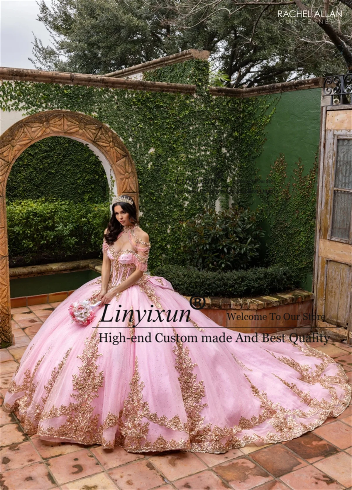 

Элегантное бальное платье Quinceanera, кружевное платье с блестками и аппликацией из бисера, милое платье с открытыми плечами на день рождения 16, Vestidos De 15 Anos по индивидуальному заказу