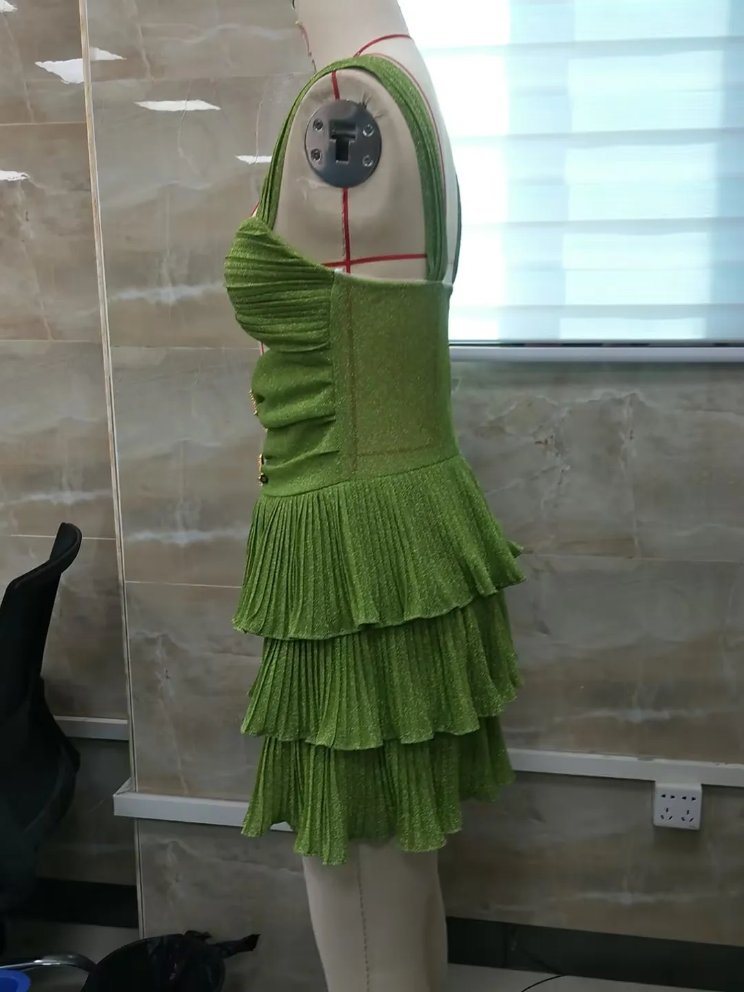 Damen Pailletten-Seestern-Minikleid, Spaghettiträger, Ausschnitt, mehrlagiges Rüschenkleid, glitzerndes Y2k-Kurz-Cami-Partykleid