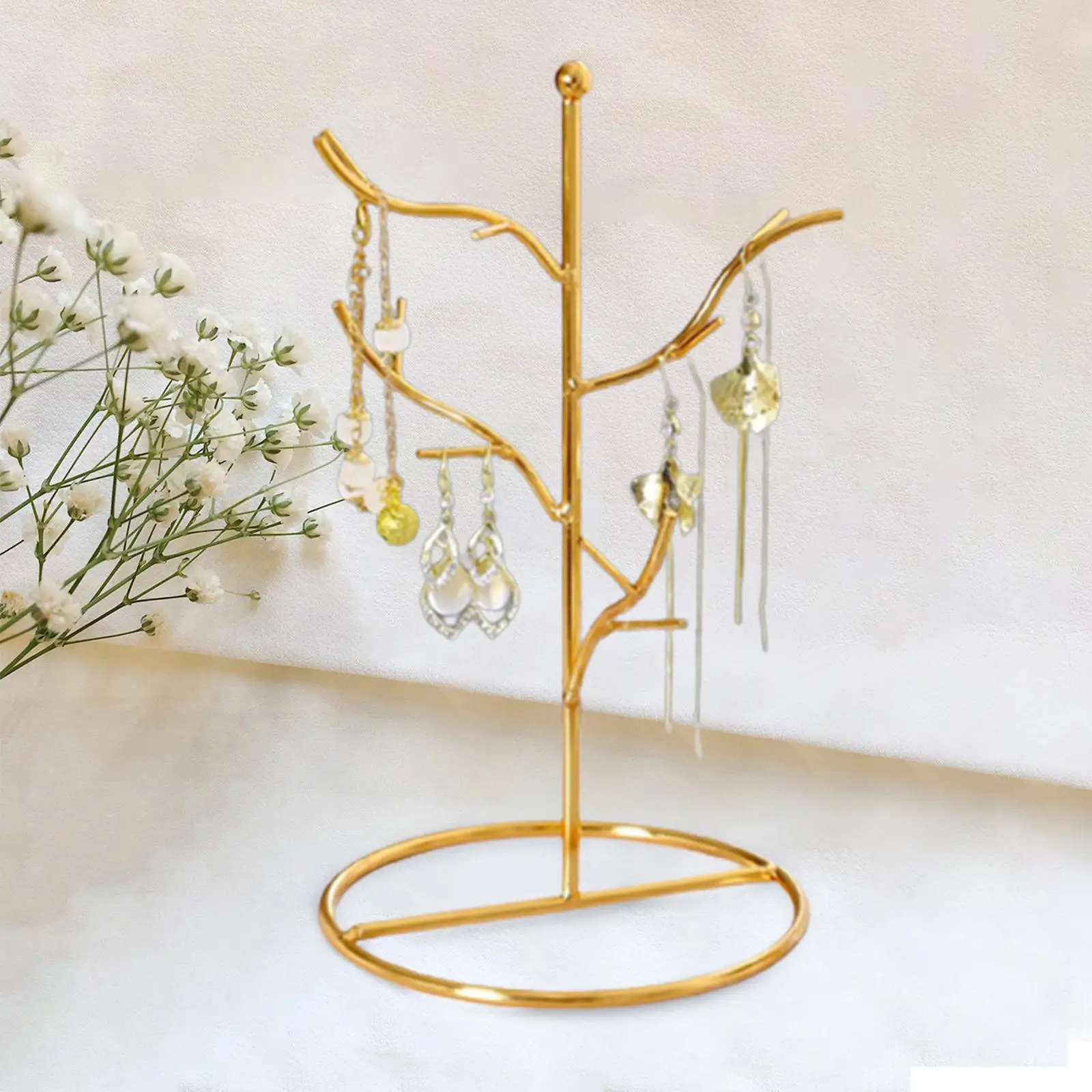 Hanging Rings Watch Bracelet Jewelry Display Metal Stand Rack Organizer Holder Necklace Shelf for Tabletop Countertop Showcase