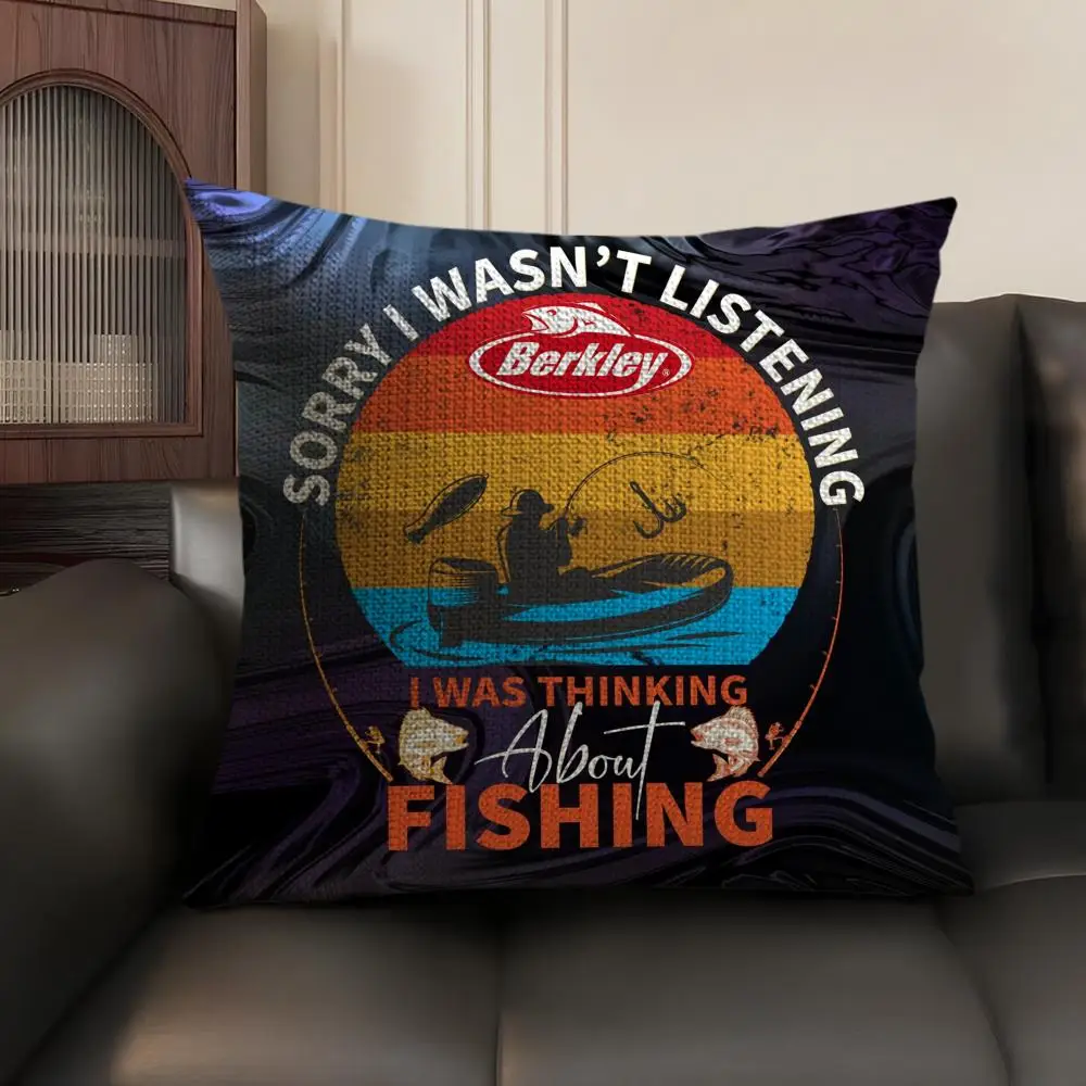 معدات صيد الأسماك العلامة التجارية B_Berkleys كيس وسادة الكتان الطبيعي النسيج العضوي الوجهين الطباعة أريكة ديكور المنزل هدية غطاء الوسادة #4