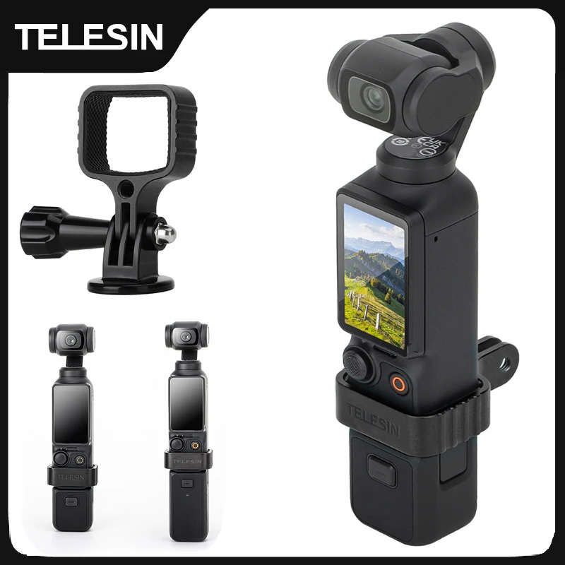 TELESIN Aluminum Alloy Quick Release Extensions Frame Two Claw Adapter 1/4 Screw For DJI OSMO Pocket 3 Pocket 4