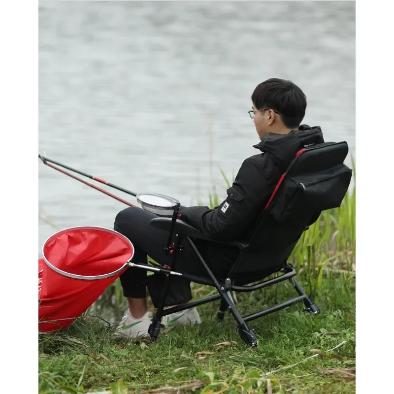 Outdoor Fishing Chair Wholesale All-terrain Multi-functional Folding Portable Thickened Reclining Table Fishing Chair Stool