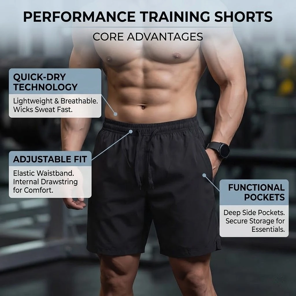 

Mens Fitness Beach Shorts Lightweight Sweatpants Summer Casual Pockets Shorts Basic Solid Color Short Pants Jogging Shorts