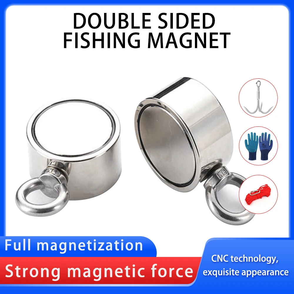 M48-3 Neodymium Magnet Deepwater Salvager With Double Sided Single Ring Salvaging Magnet N38 Super Strong Magnets M60-3