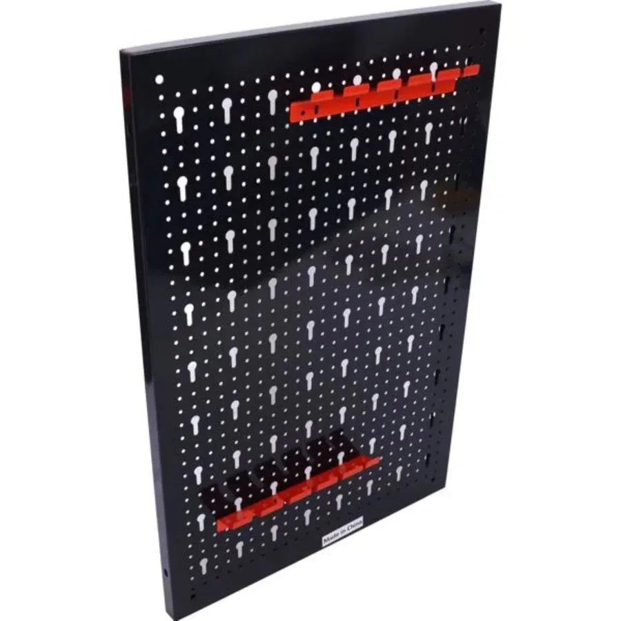 Pegboard Wall Organizer 4ft Metal Garage Pegboard Tool Organizer w 3 Pegboards Drill Bit Rack Wrench Rack Hooks Accessories Wal