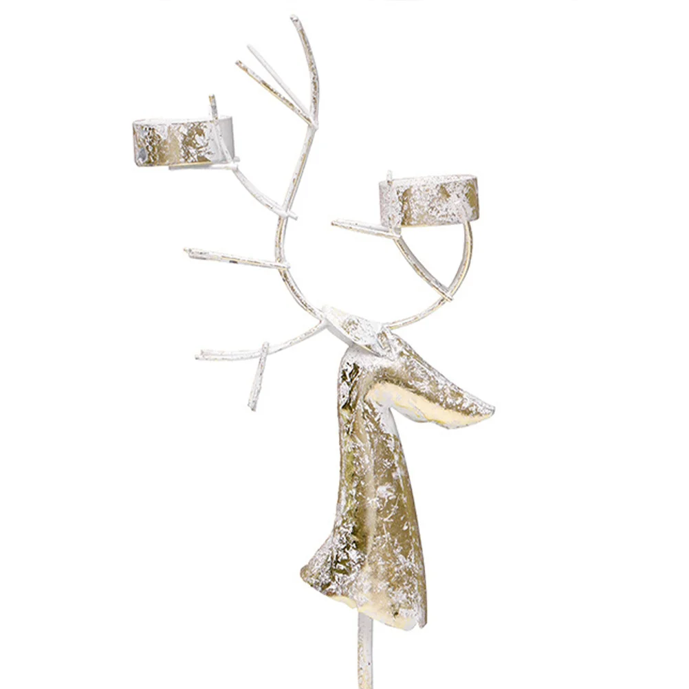 الرنة الشاي ضوء حامل الأيائل شكل الحديد الفن عيد الميلاد الجدول حامل قوي زينة عيد الميلاد عباءة الموقد #5