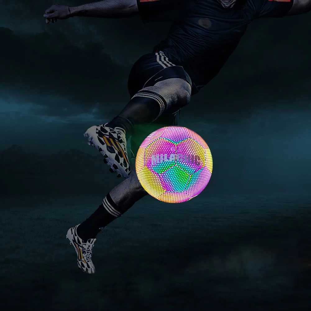 

Reflective Football Night Glowing Soccer Glow In The Dark Chroma Balls Camera Flash Reflective Croma Ball