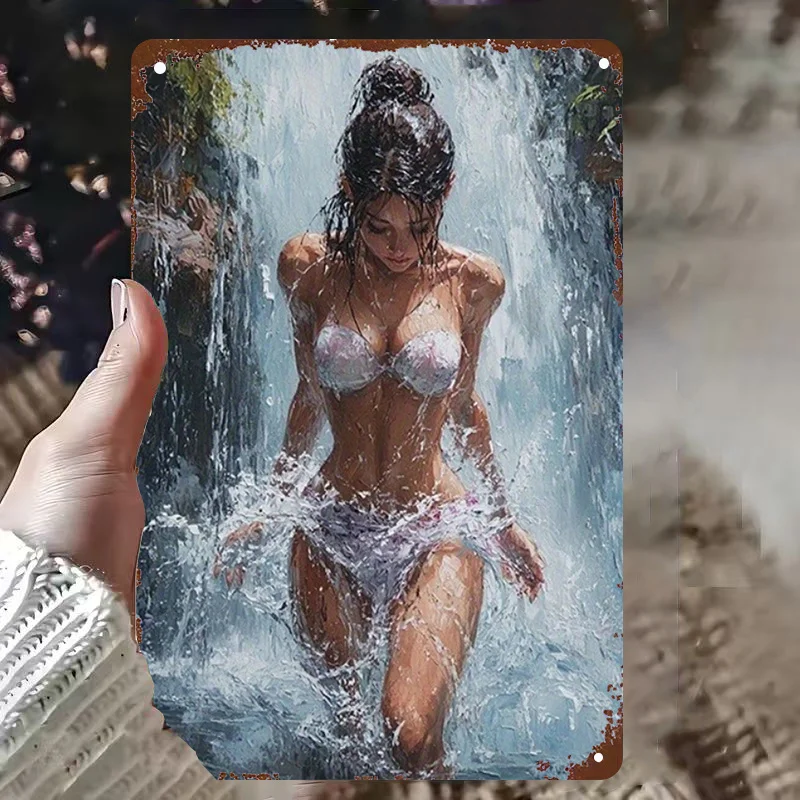 Metallschild, 20,3 x 30,5 cm, Wasserfall, Splash Beauty, 2D-Kunst, langlebig, rostfrei, Wanddekoration für den Außenbereich, einfach aufzuhängen
