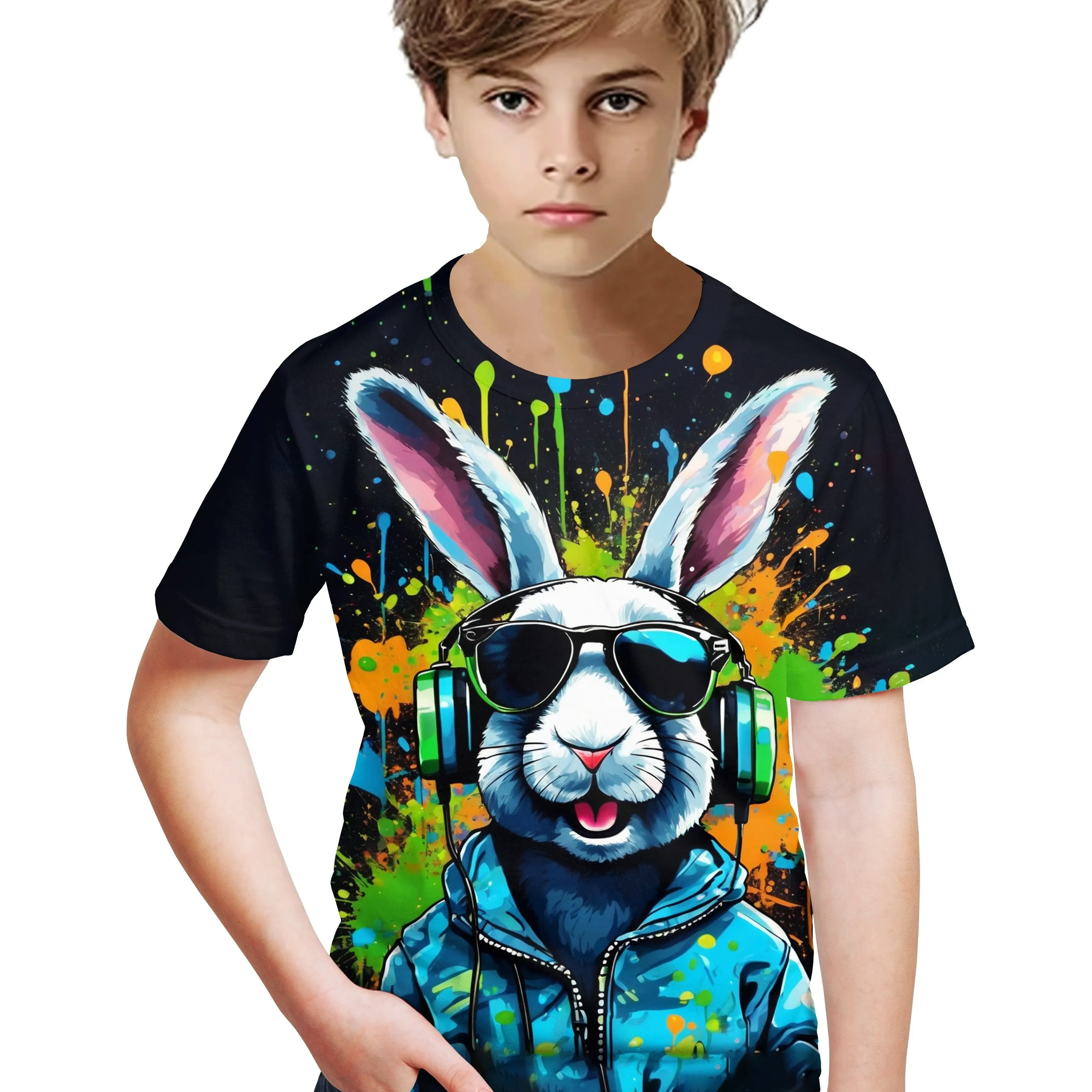 Odzież dziecięca Dziewczynka T-Shirt Krótki rękaw Cartoon 3D Print Dziecięce letnie ubrania Casual Cute Round Neck Unisex Boy Clothes Tops