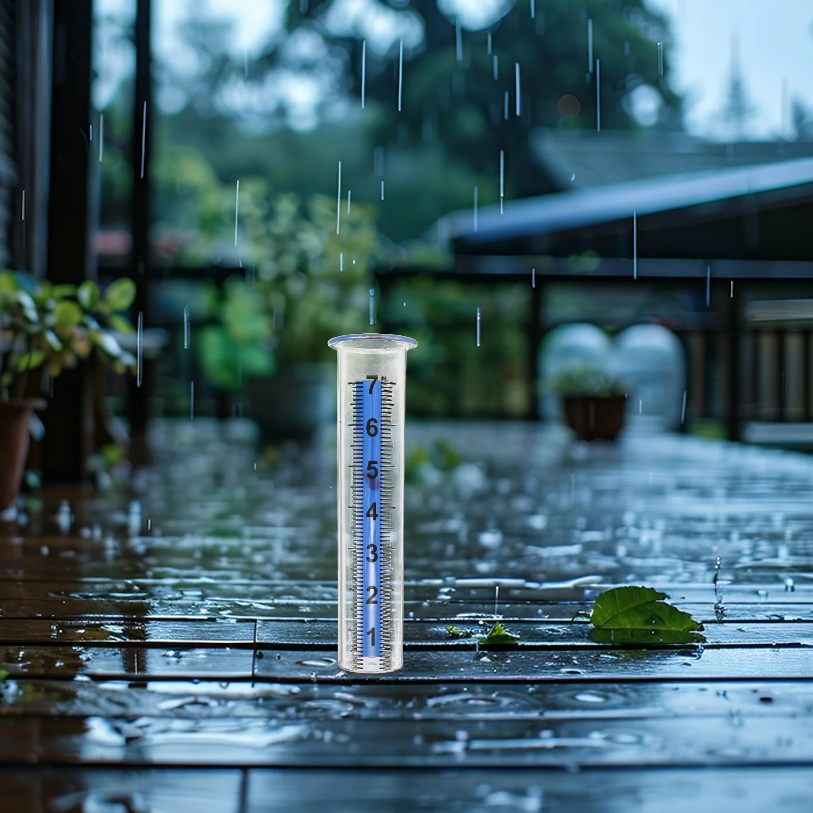 4Pcs Transparent Rain Gauge Durable Plastic Outdoor Garden Lawn Backyard School Greenhouse Accurate Measurement Weatherproof