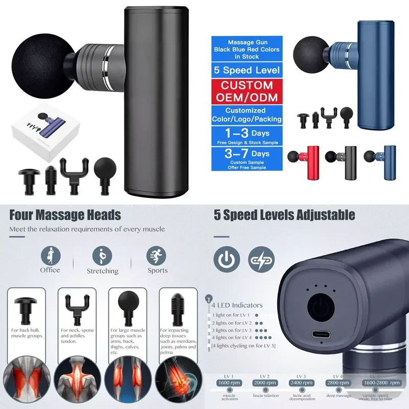 for Portable Rechargeable Electric Mini Massage  Deep Tissue Tapping  Muscles Back Head Fascia Massager