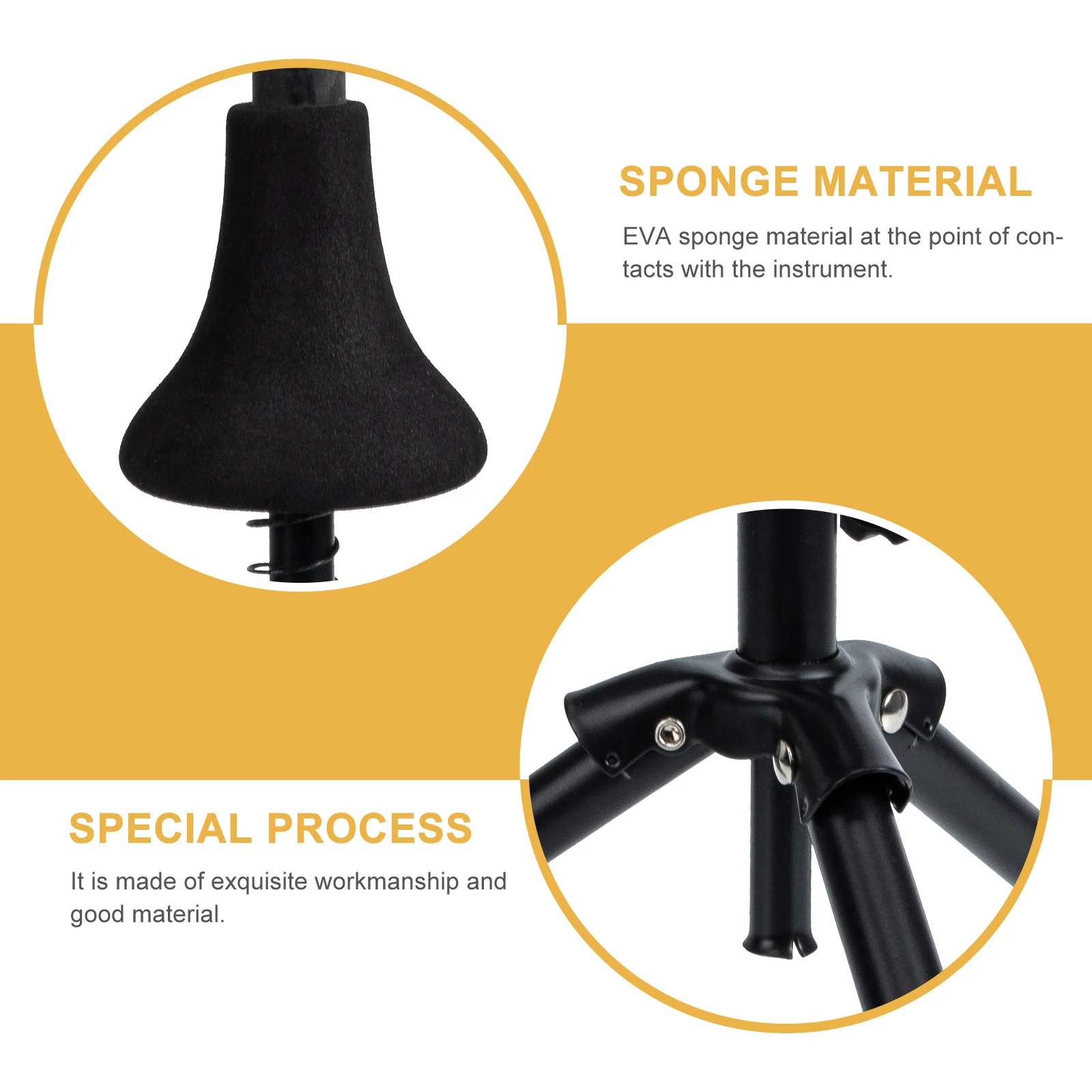 Suporte de trompete pequeno, suporte de instrumento dobrável, base de tripé, acolchoamento de esponja sem arranhões, suporte estável para trompete