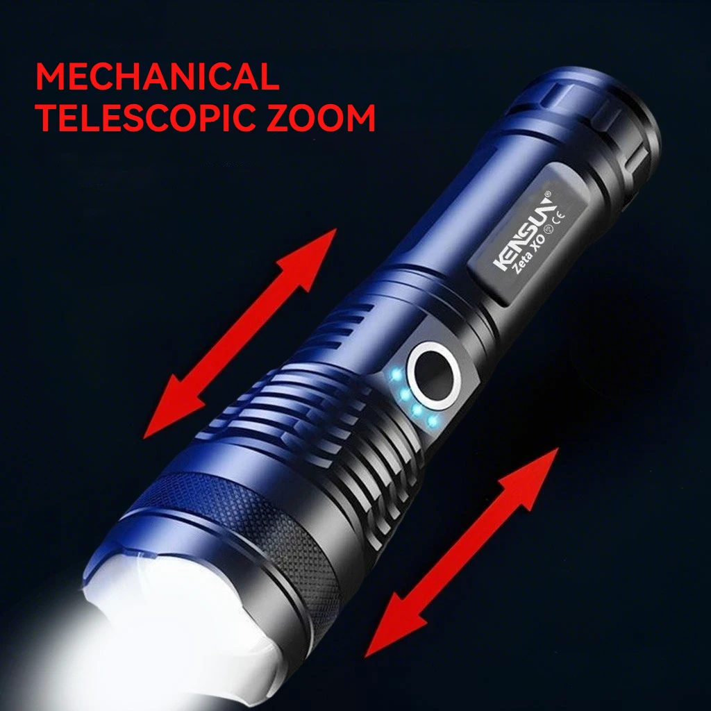 أقوى مصباح يدوي حقيقي 4-Core فانوس قابل لإعادة الشحن USB شحن تكبير الشعلة أفضل استخدام للتخييم في الهواء الطلق والطوارئ #4