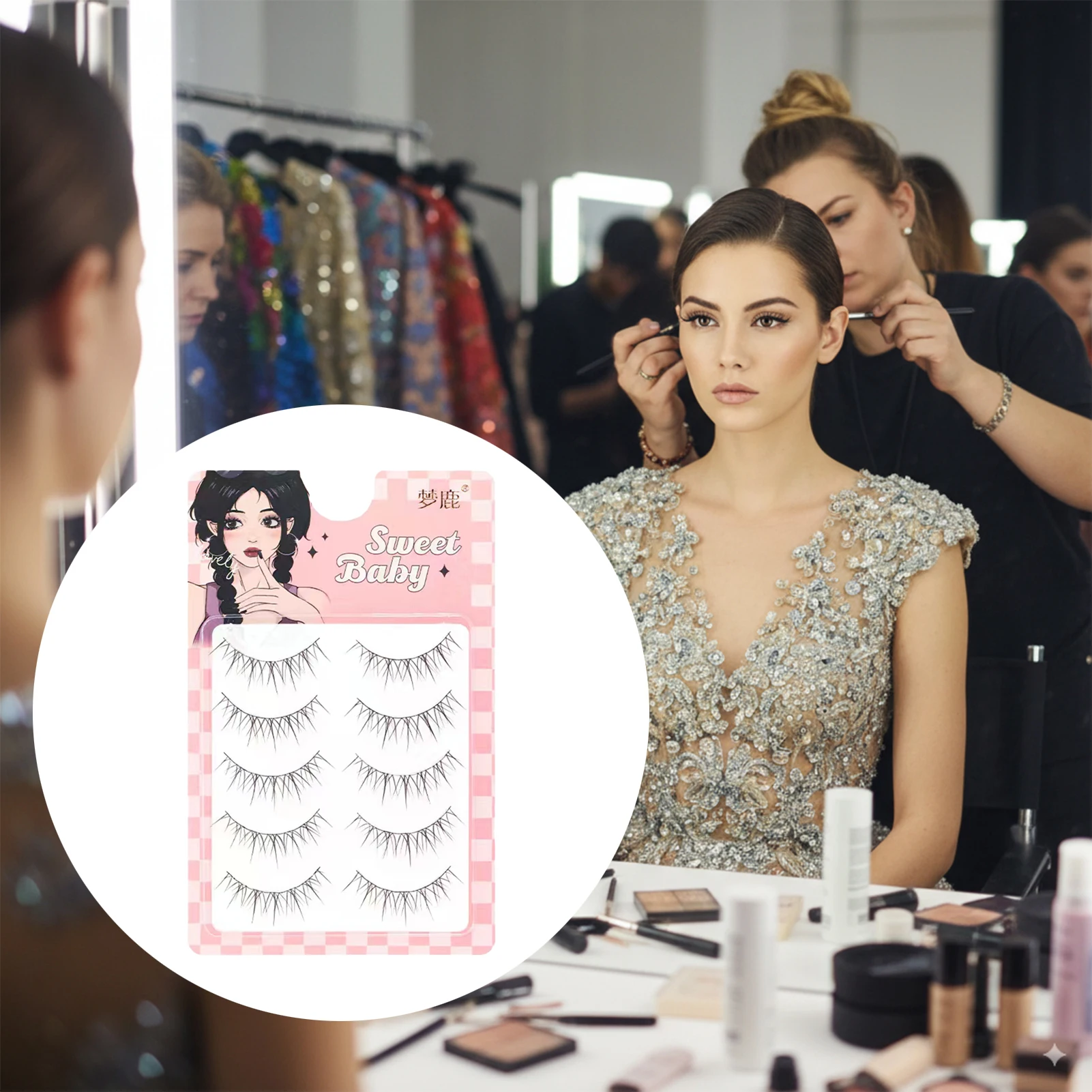 Full strips manga False Eyelashes Black Band Natural Wispy Strip Lashes Easy To Apply For Beginners Photogenic Eyes makeups