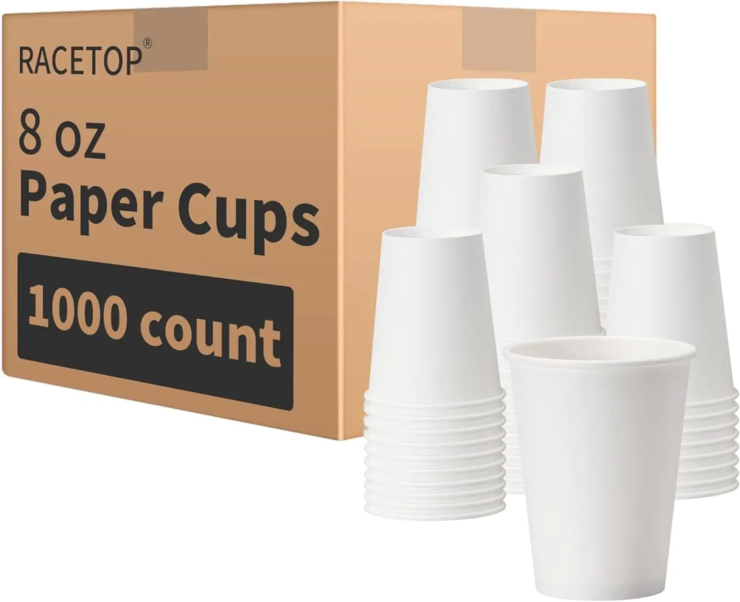 

1000-Pack 8 oz Disposable Paper Cups for Coffee, Water, Juice - Ideal for Parties, Home & Office Use