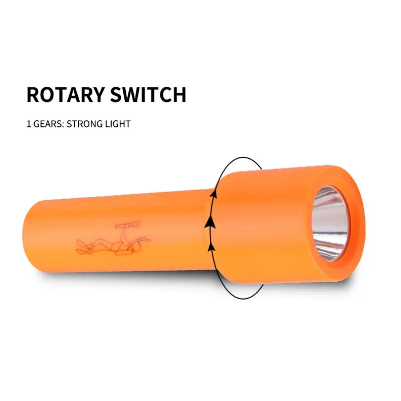 JIASHUAIXIN T6 مصباح يدوي قوي للغوص خفيف الوزن وثابت التركيز برمائي في الهواء الطلق