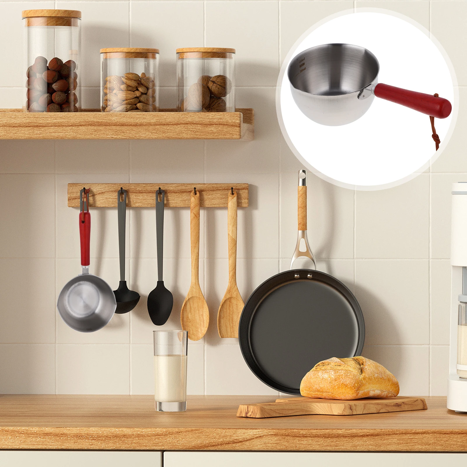 

Hot Oil 304 Stainless Steel Pouring Pot Sauce Pots Mini Cooking Fry Pouring 300ml Capacity Steam Pots Kitchen Gadgets