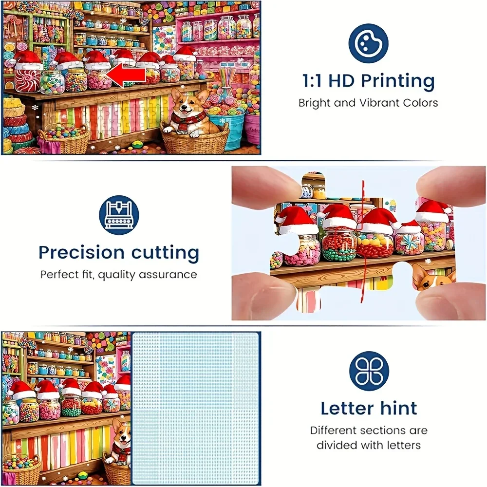 500/1000 قطعة لغز للكبار، جودة عالية، لعبة عائلية ممتعة ومريحة، مثالية لأعياد الميلاد وعيد الميلاد والهالوين والهدايا، الأفضل