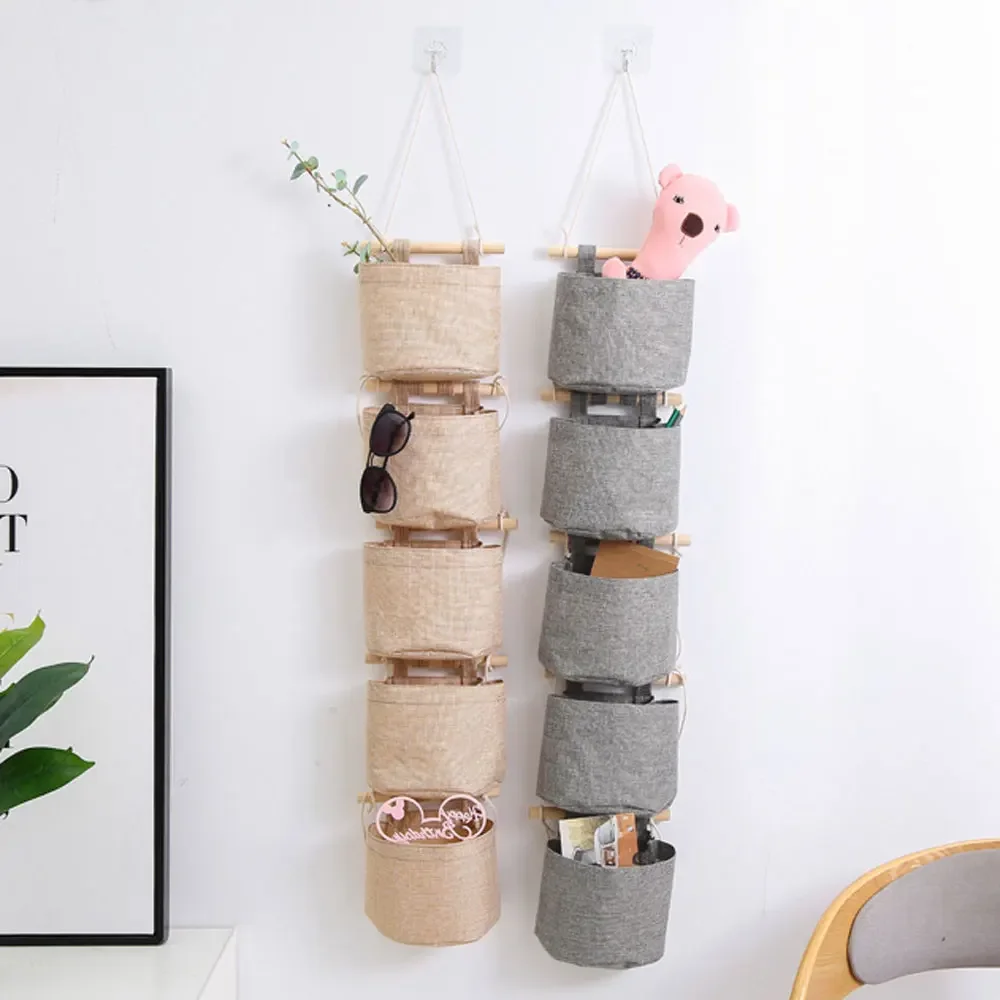 

Wall Door Hanging Wardrobe Storage Bag Stackable Organizer Flower Pot Sundries Container Magazine Pockets Bedroom Supplies