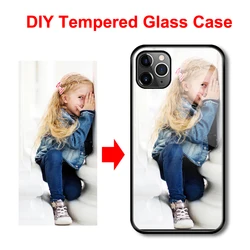 Custom Photo Tempered Glass Case for iPhone 17 16 15 14 13 12 11 Pro Max Mini SE20 Max XS XR Plus Case Unique DIY Cover Funda