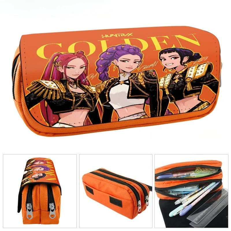 Kpop شيطان الصيادين مقلمة الكرتون نمط مطبوعة زوي رومي ميرا حقيبة أقلام تخزين كبيرة طالب القرطاسية تخزين أكياس #6