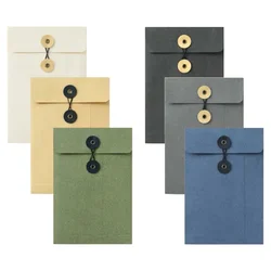 6 Pcs Portfolio Envelope Thick File Pockets Receipt Organizer Bag Folder Kraft Paper Large Bags Folders Office Buttons