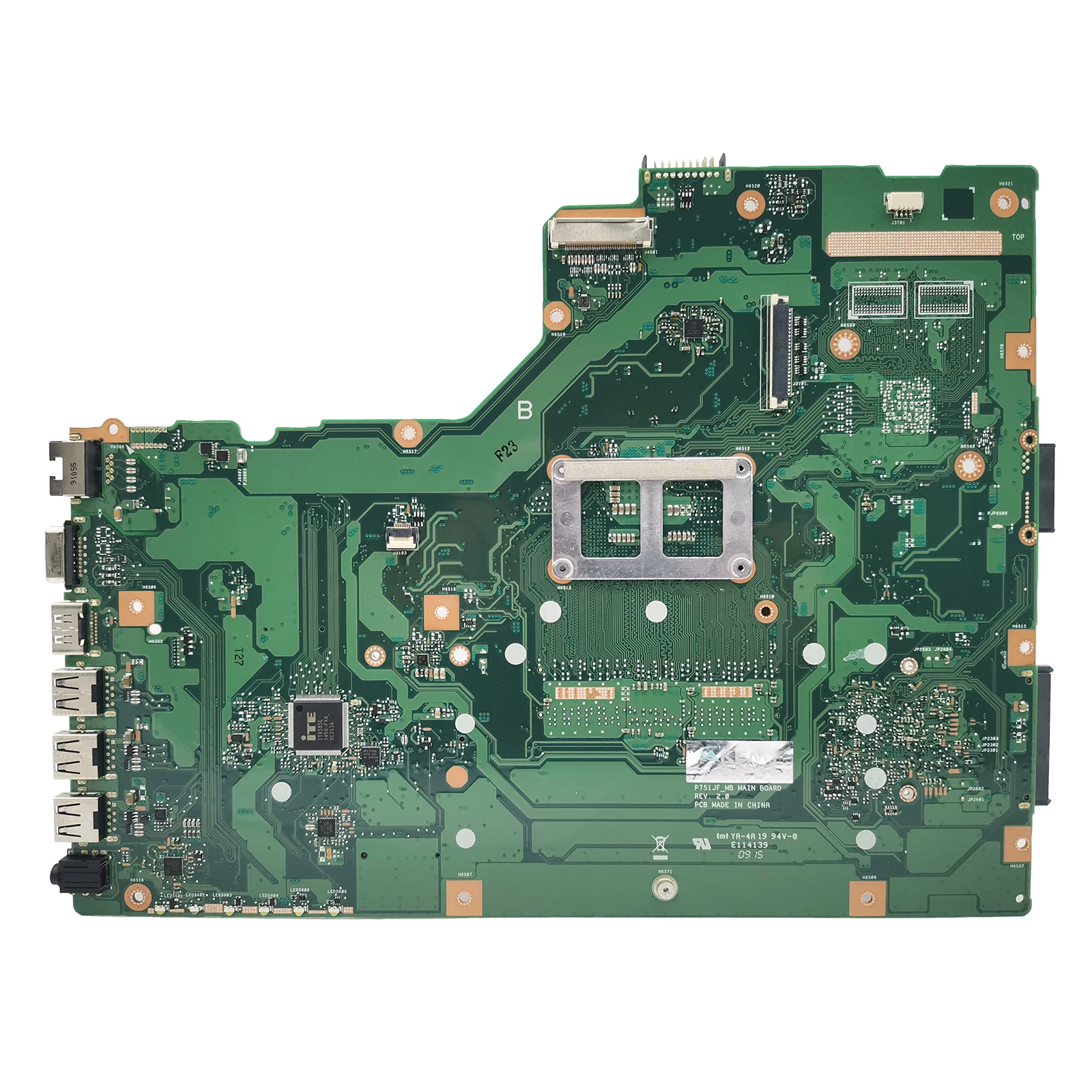 Imagem -03 - Akmey Placa-mãe P751j para Asus Pro Essencial P751jf P751je P751ja Laptop Suporte Mainboard i3 i5 Rev 2.0