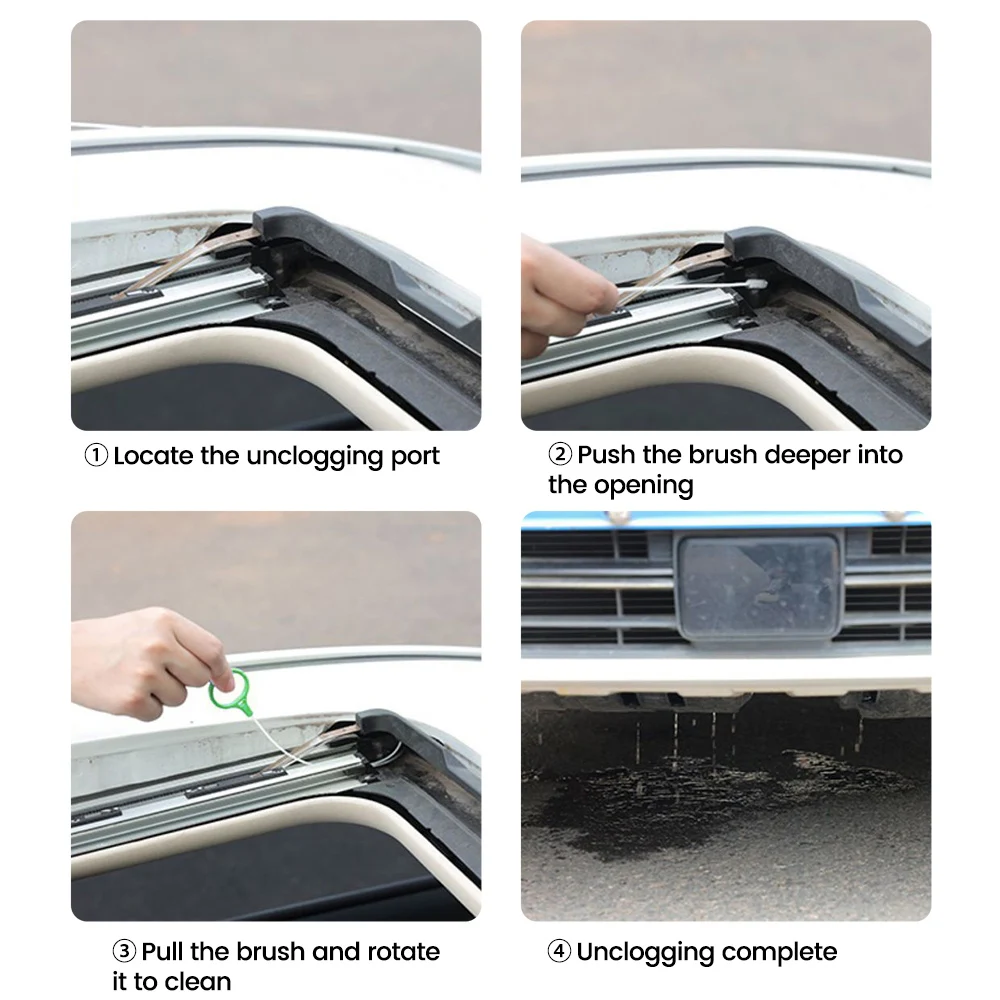 230cm Car Drain Dredge Cleaning Scrub Brush Auto Sunroof Long Hoses Drain Hole Drain Pipe Unblocker Cleaning Tools Kit