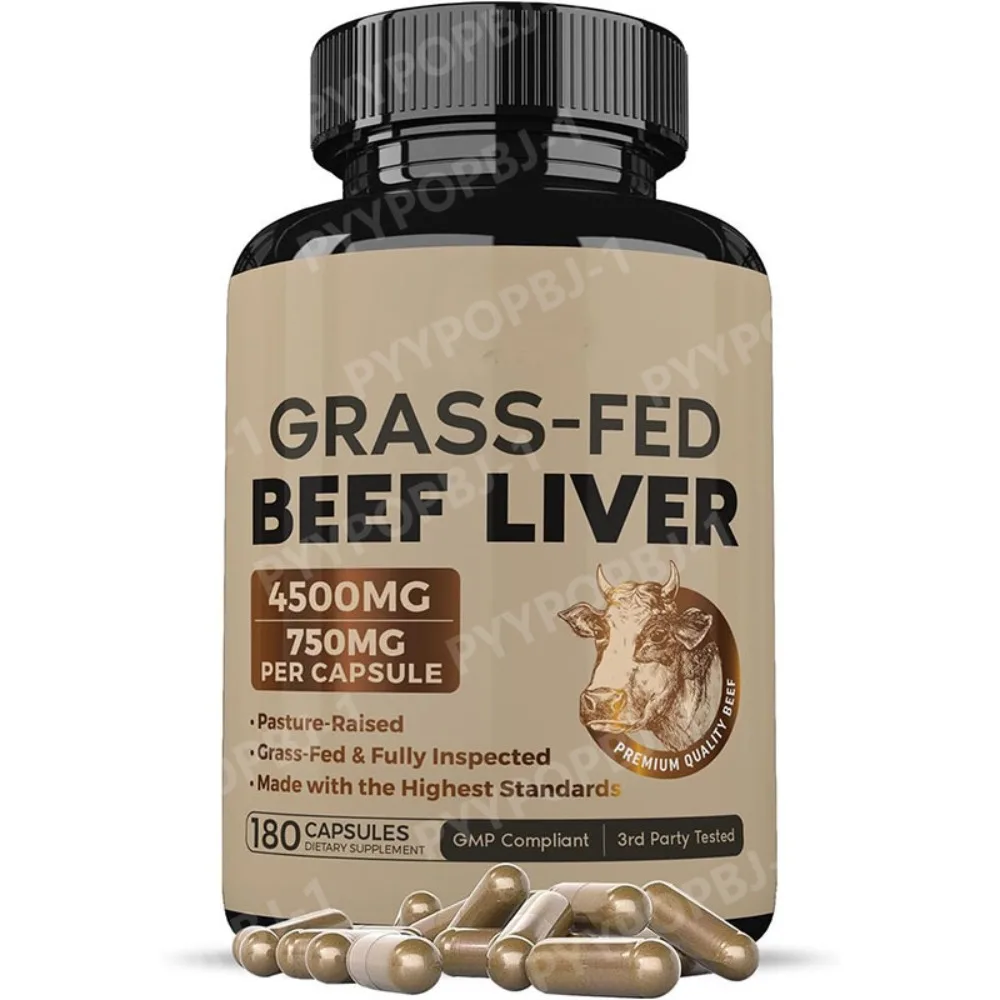 

Капсулы из сушеной говяжьей печени травяного откорма, 180 шт., 750 мг, натуральное железо, витамины A, B12 для энергии, Новая Зеландия