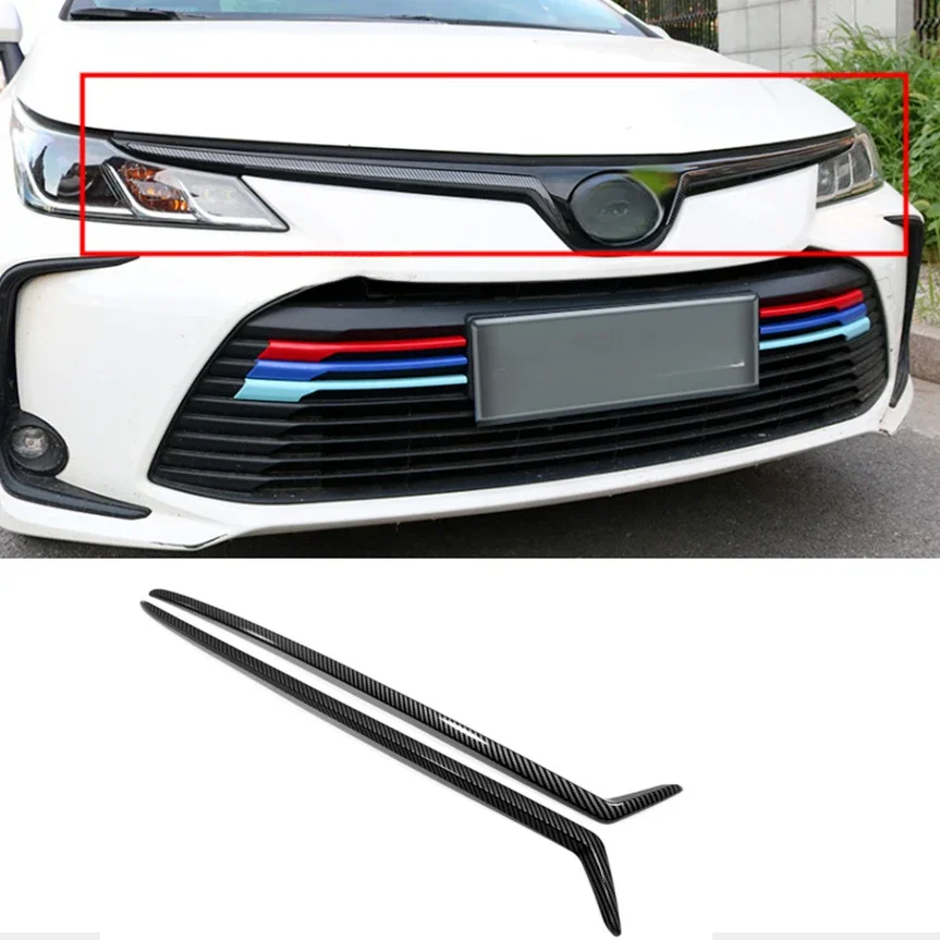 For Toyota Corolla Sedan E210 2019 2020 2021 ABS Chrome Head Grille Fence Decoration strip Cover Trim Sticker Car-styling