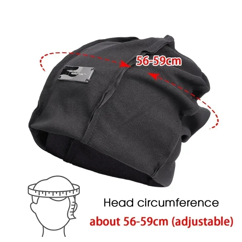 Autumn Winter Small Letter Cold Hat Slouchy Beanie Soft Knitted Hats for Women Knitted Ear Protection Caps Big Head Wai Pile Hat