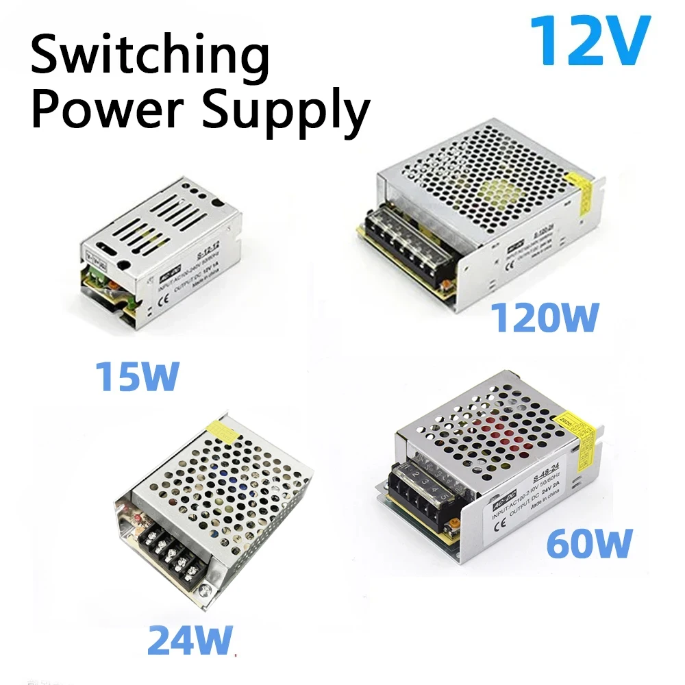 Switching Power Supply 15W 24W 60W 120W  Light Transformer AC110V 220V To DC 12V 24V Power Supply Source For Led Strip CCTV