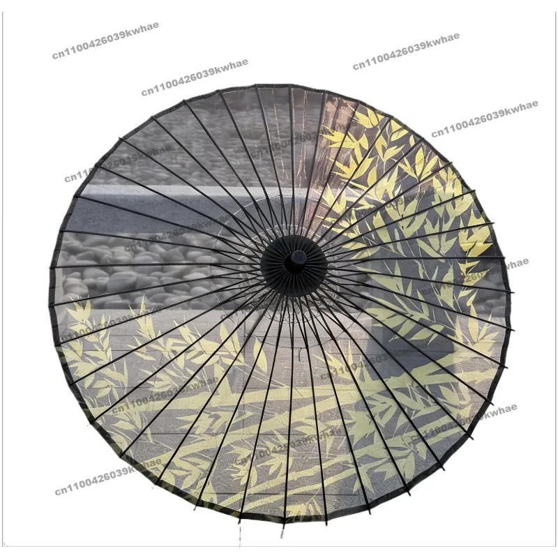For The National Style Ink Bamboo Wedding Dress Hanfu New Chinese Garden Ink Photography Props Decoration Ancient Style Umbrella