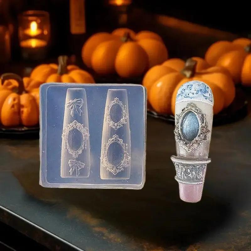 قالب مانيكير احترافي ثلاثي الأبعاد مع نجم البحر والفراشة والصدفة وتصاميم الزهور من السيليكون