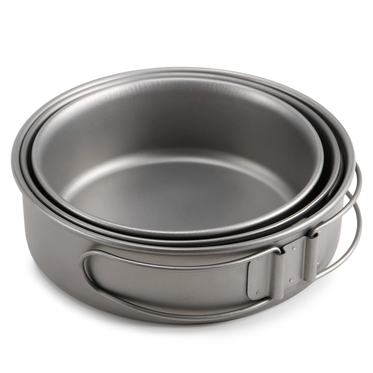 Camping Titanium Bowl Titanium Bowl  Titanium Dinner Bowl Pan with Foldable Handles for Outdoor Camping Hiking Picnic view 4