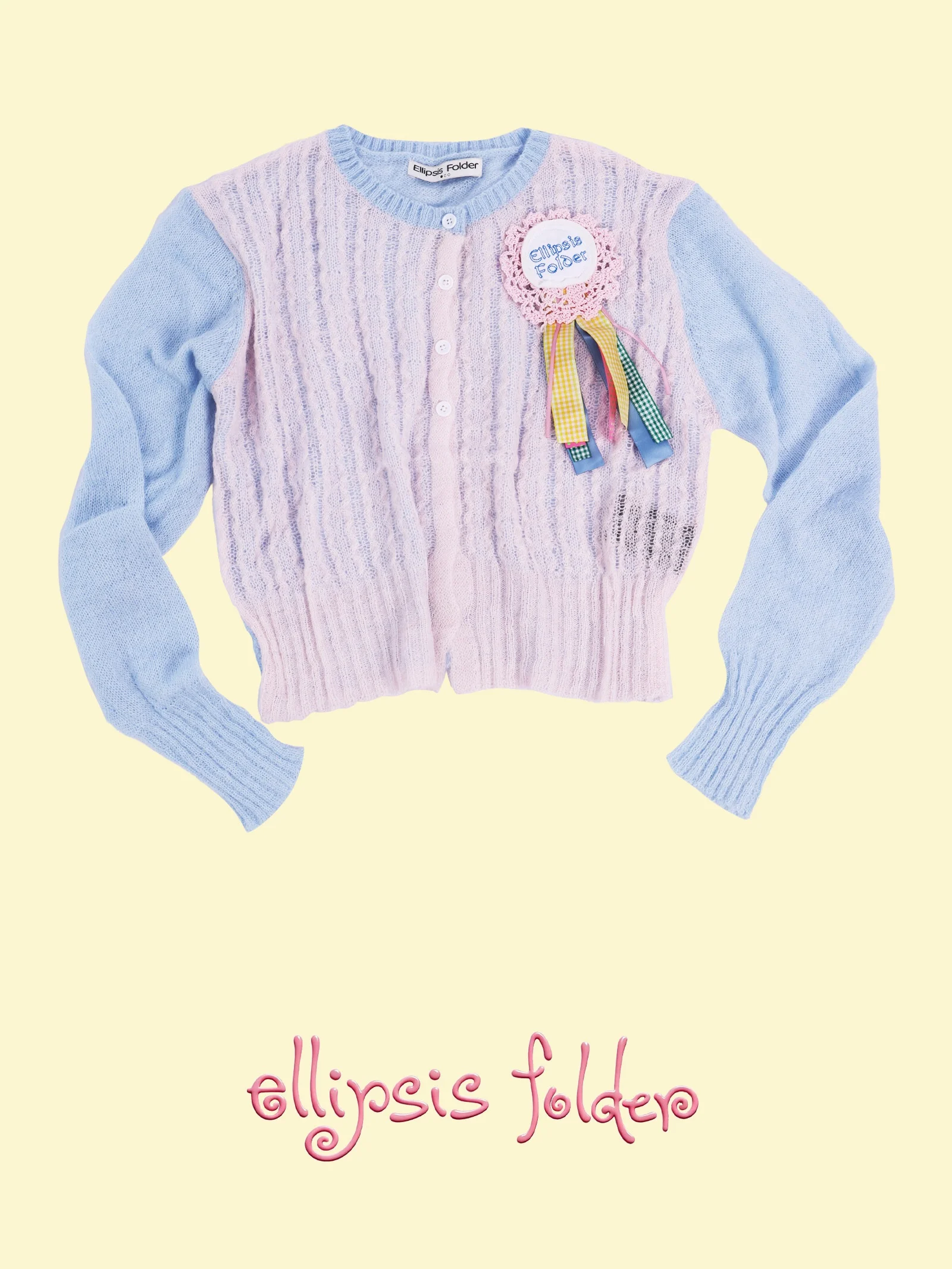 

EllipsisFolder Lightweight Knitted Cardigan round Ne Splicing Mother-of-Pearl Button Cute Sle Loose Fit Long Sve Women...