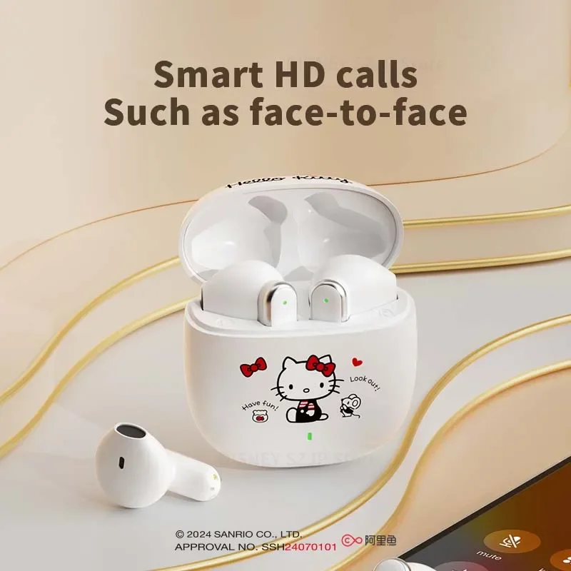 Original Sanrio Q3 TWS Earbuds Kawaii Hello Kitty Bluetooth 5.4 Headphones Cute Kuromi Wireless Headsets HD Call Noise Reduction