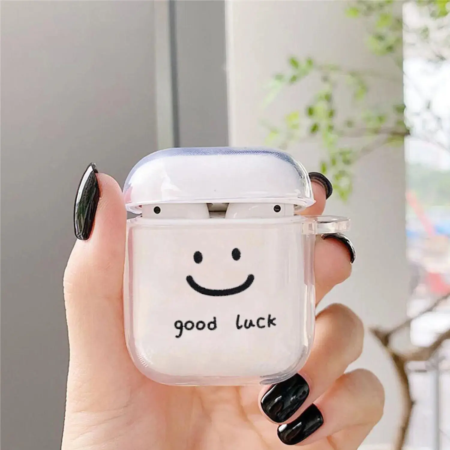 Fashion Simple Smile Face Couple good luck Earphone Case Cover for Airpods 3 2 Pro Wireless Bluetooth Earphone Protective Cases