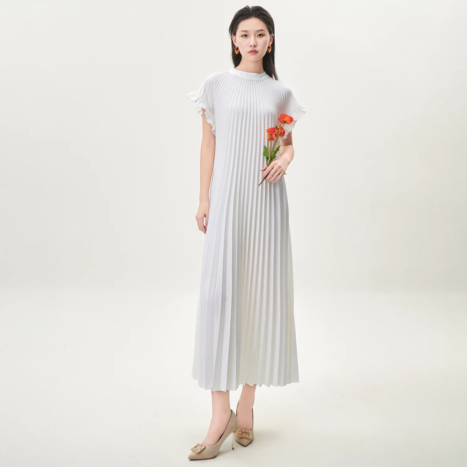 

Miyake Pleated Dress for Women 2026 Light Luxury, High-end, Elegant, Fashionable, Ruffled, Simple and Loose Skirt with Large Hem