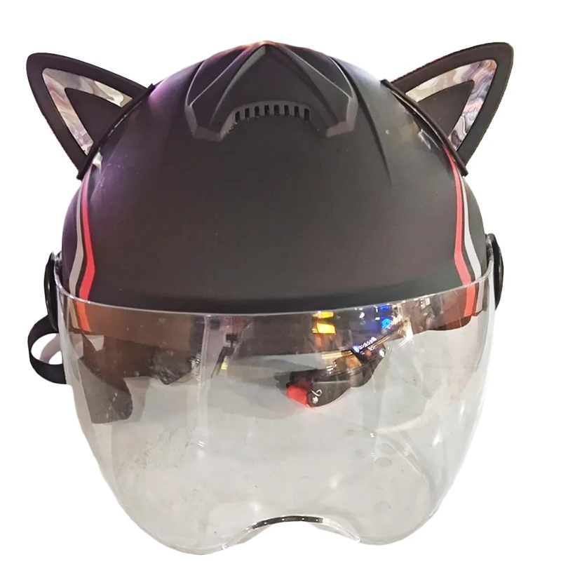 2pcs Motorcycle Helmet Cat Ears Tech-inspired Reflective Strips Decoration Devil's Horns Corner Motorcycle Helmet Accessoeris - view 5