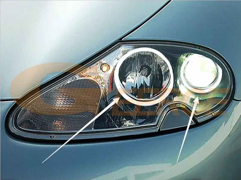 For Jaguar XK 8 XK8 XKR X100 1996 - 2006 Day Light Modify Light Bulbs Excellent Ultra Bright SMD LED Angel Eyes Kit Halo Rings