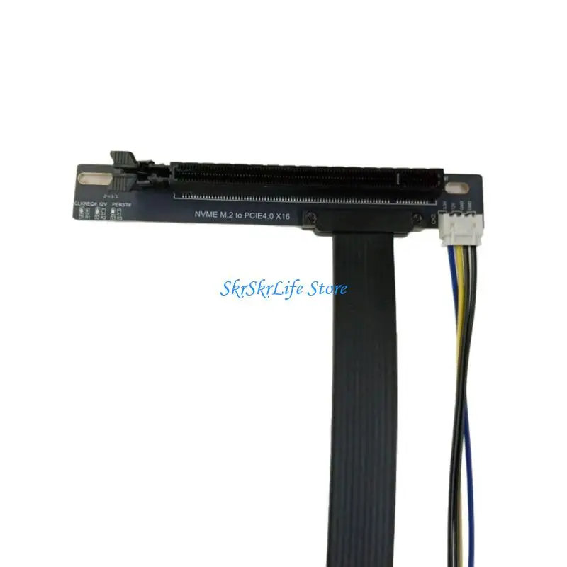 

E65E M.2 NVMe to PCIe X16 Extension Cable M.2 Card Adapter GPU Extender Turn Right Flexible Jumper for PC