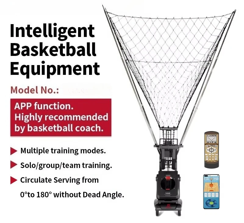 Siboasi K2101A Intelligent Basketball Shooting Machine-Durable Automatic Rebound Black Color Outdoor Training Equipment